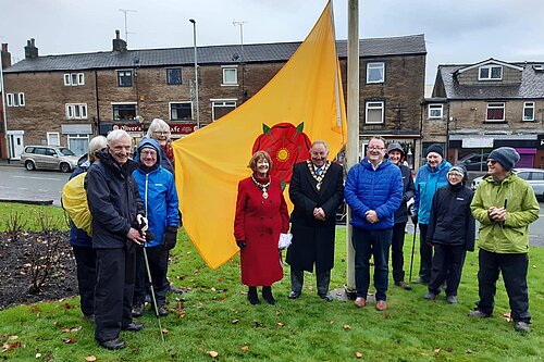 Councillor Andy Kelly reading the Lancashire Day Proclaimation