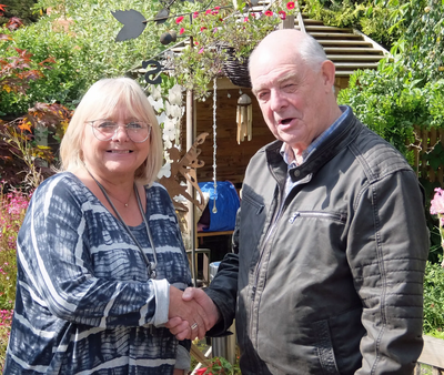 Debbie Newall welcomed to the Lib Dems by Councillor Roger Hayes