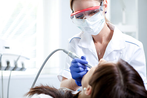 A patient at the dentists